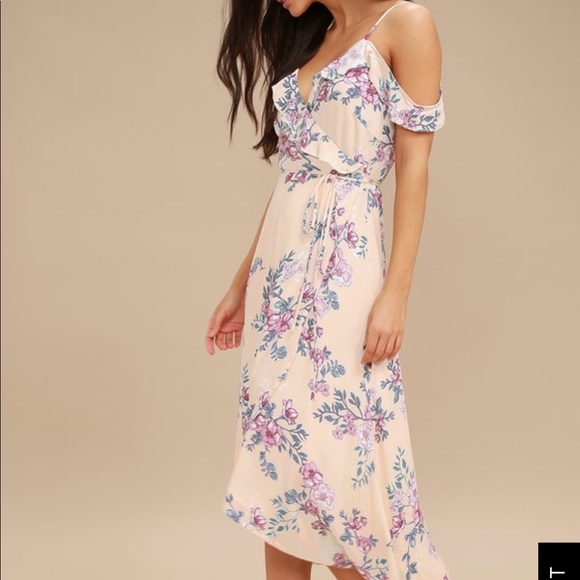Lulus Dresses & Skirts - Lulu’s BOUQUET BLOOMS OFF-THE-SHOULDER WRAP DRESS